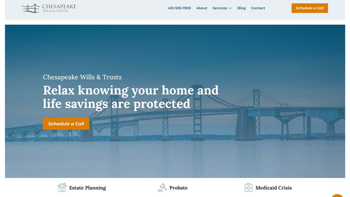 Chesapeake Wills and Trusts Website Header